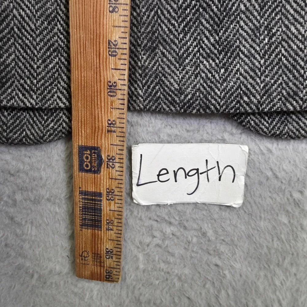 Savile Row Sport Coat Mens 42‎ Gray Herringbone Classic Wool Blazer Tweed Jacket